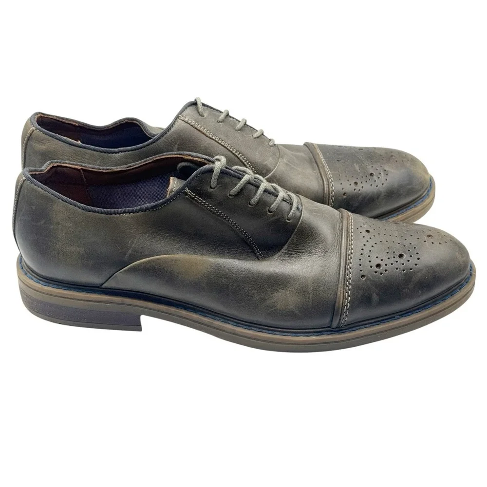 Stafford Leather Dress Shoe Mens 10M Leather Brownish Gray